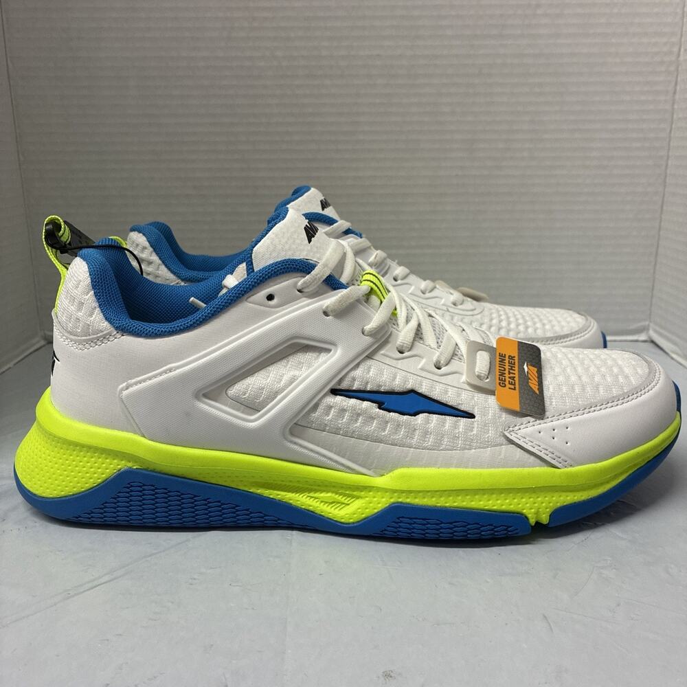 New Avia Reps Gym Trainer Genuine Leather Sneakers Men’s Size 9 White Blue NWOB